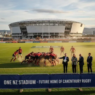 A sport news photograph from Christchurch Chronicle