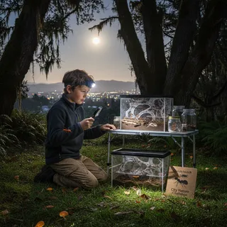 Young ant enthusiast in Christchurch prepares his insect collection for the City Nature Challenge.