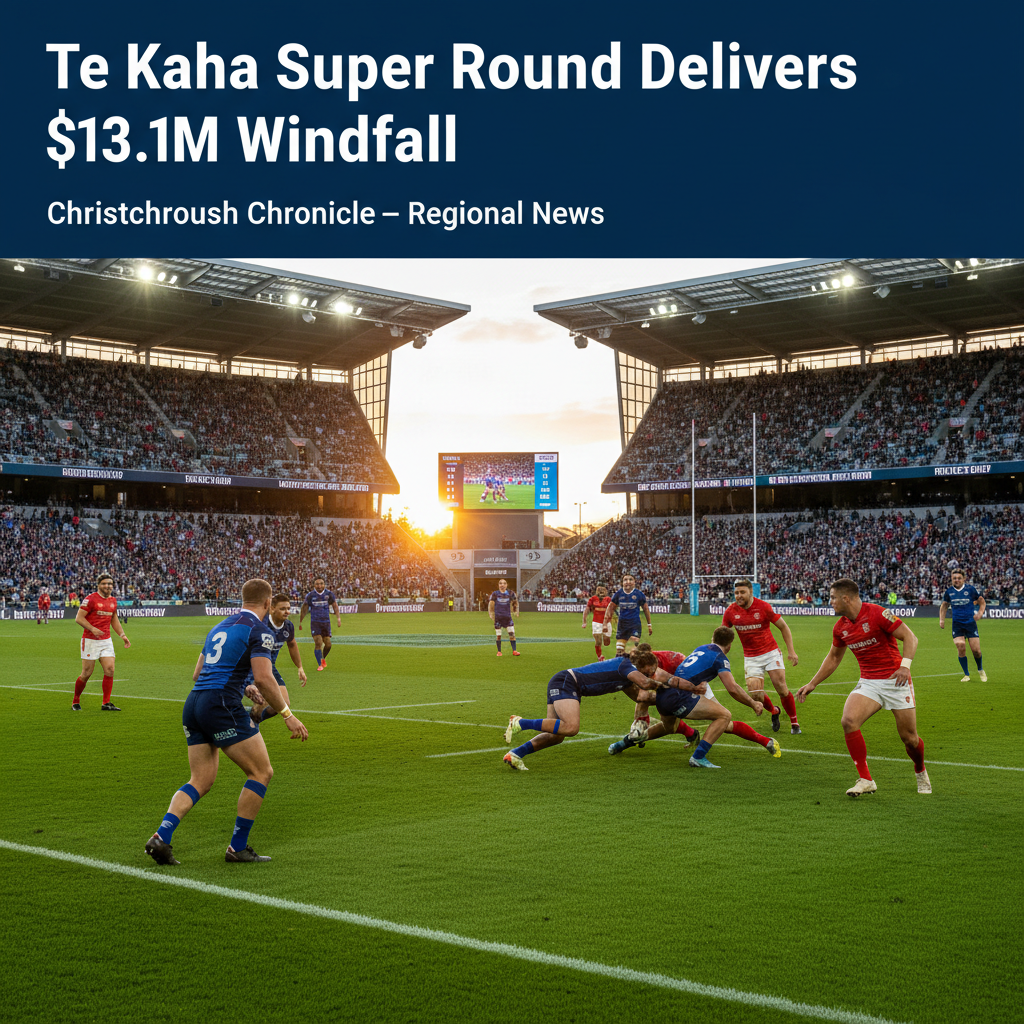 Dynamic action shot of a rugby scrums at Te Kaha stadium during the Super Rugby Pacific tournament.