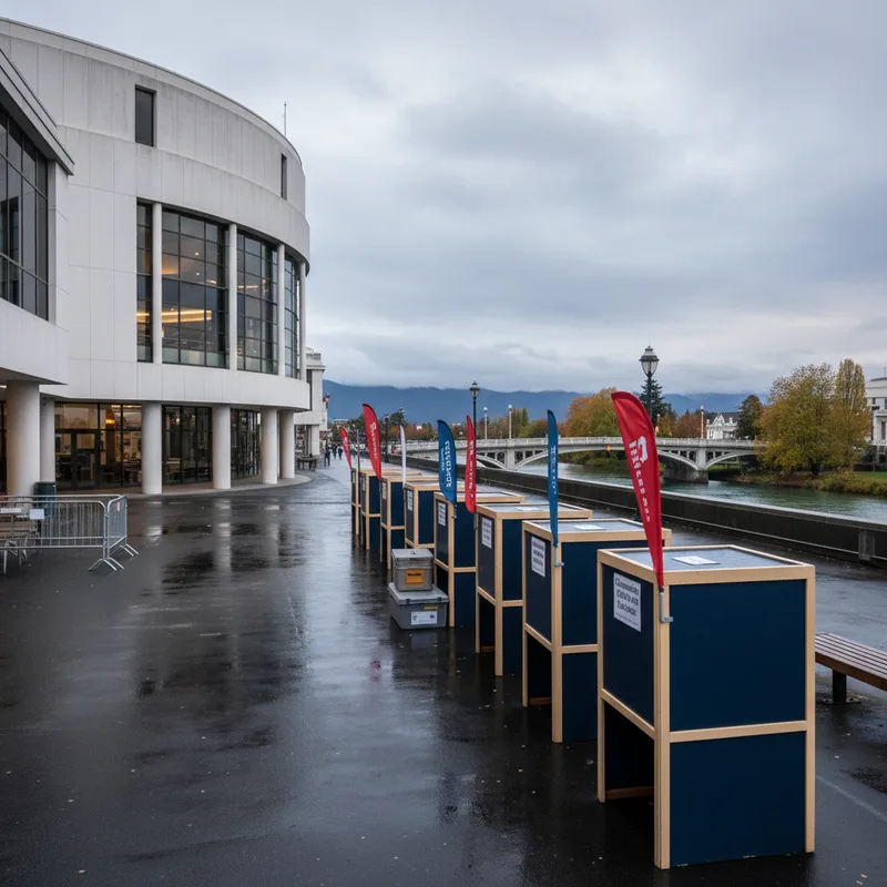 Vibrant Christchurch street with the Town Hall visible under natural daylight.
