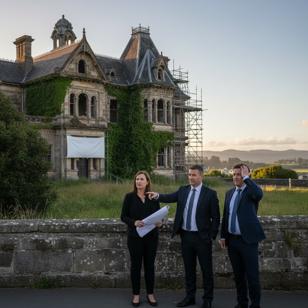 Christchurch City Hall exterior with council members discussing environmental protection policies.