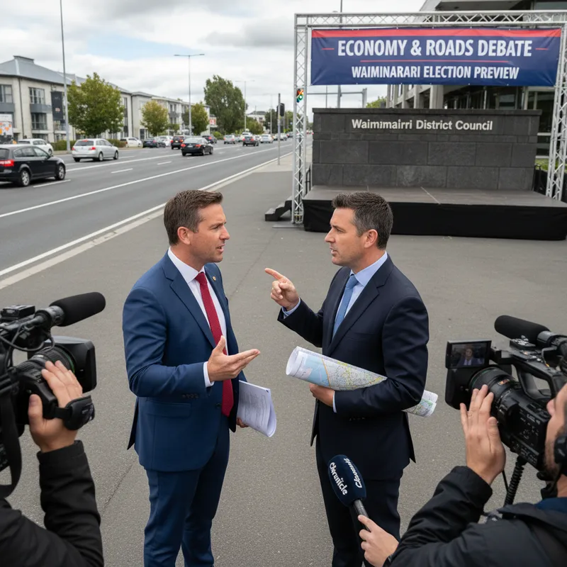 New Zealand politicians Matt Doocey and Dan Rosewarne in a head-to-head debate on the economy.