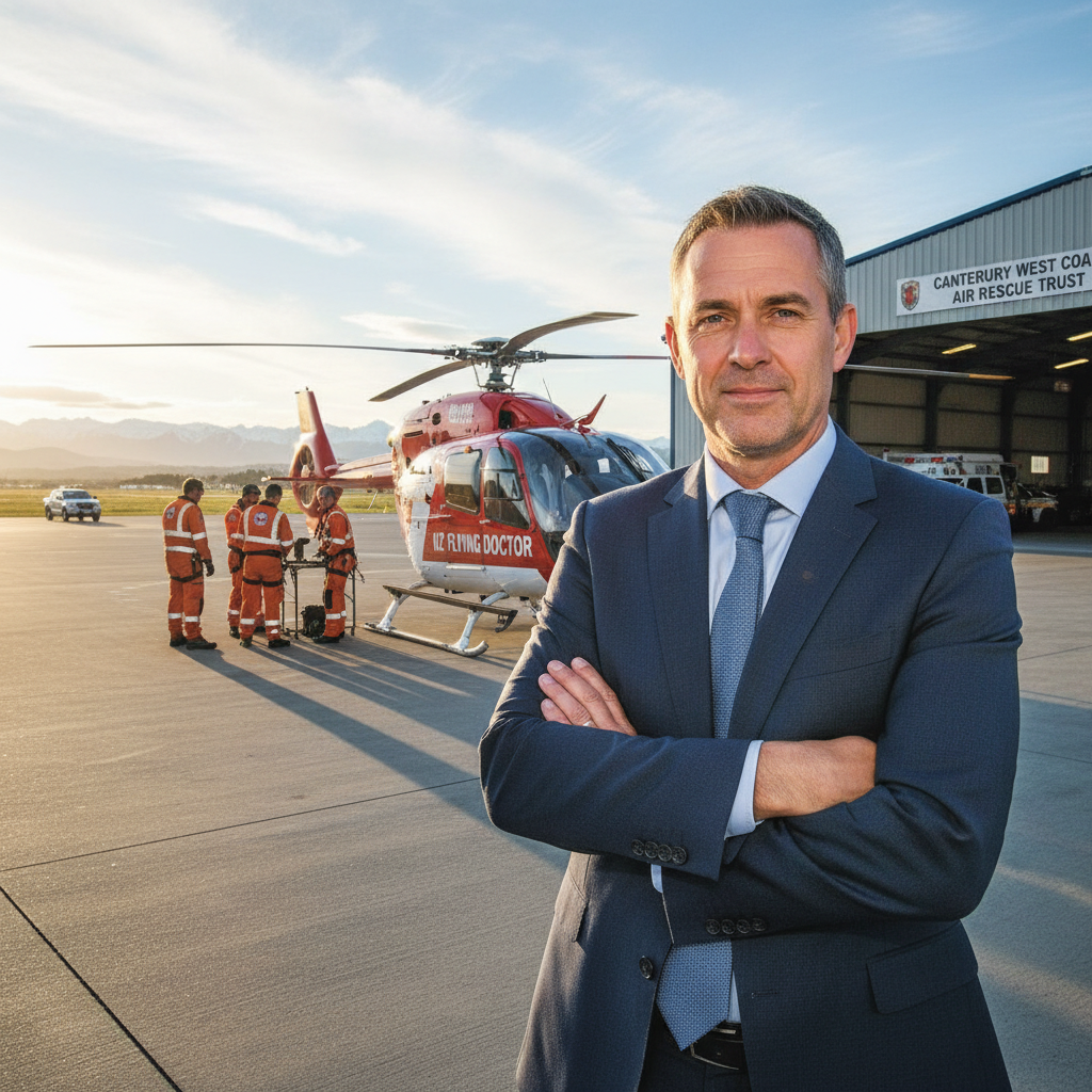 Anton Drazevic, new chief executive of air rescue trusts, in a professional news photograph setting.